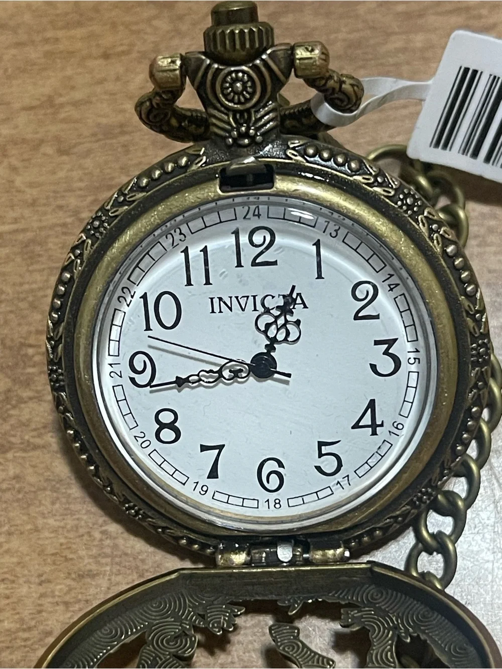 Invicta Brass-Tone Horse Pocket Watch Necklace